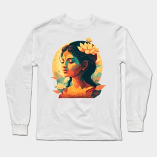 Devi sacred divine lady goddess beauty spiritual artistic art Long Sleeve T-Shirt